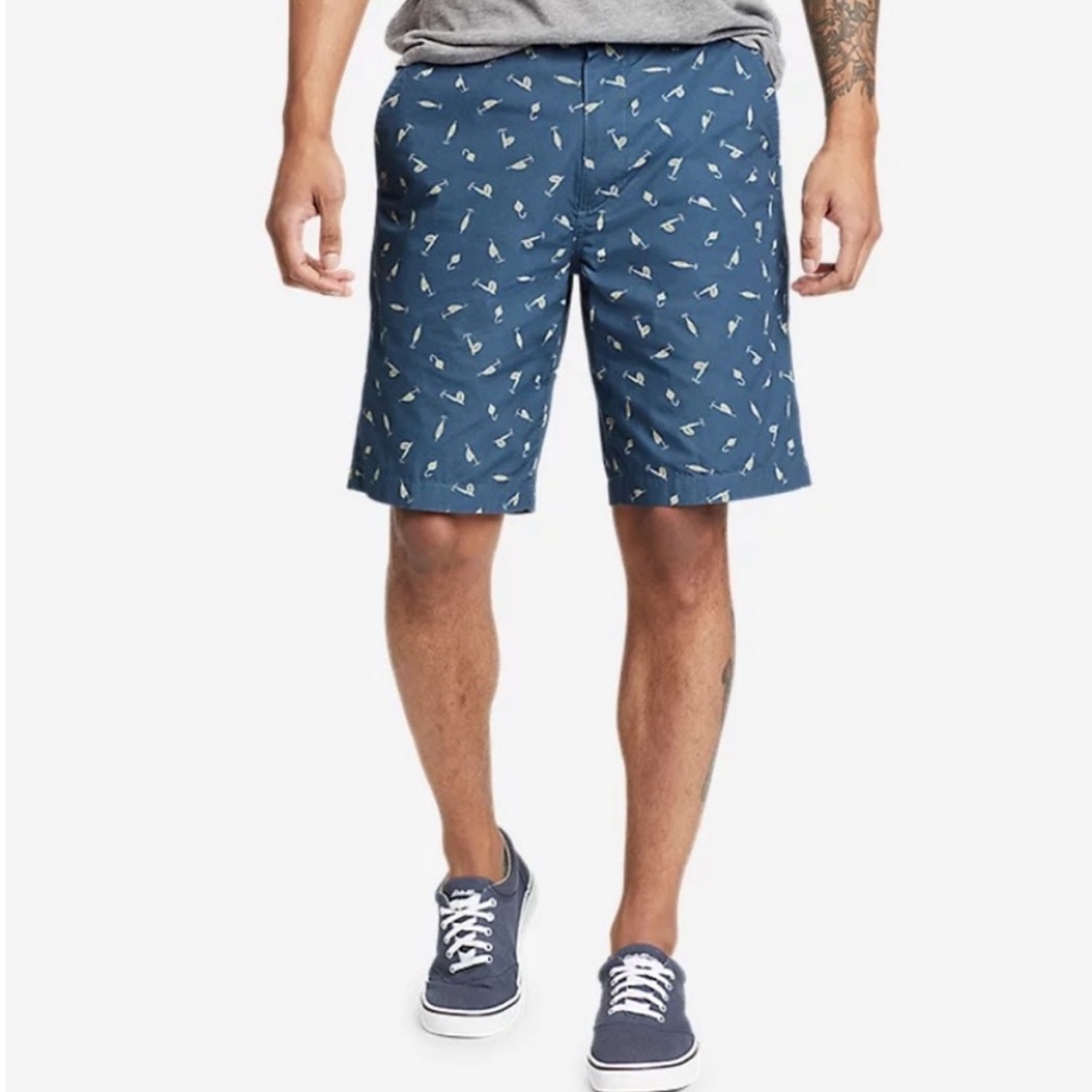 Eddie Bauer Camano Shorts Maritime Fishing Print men’s size 44